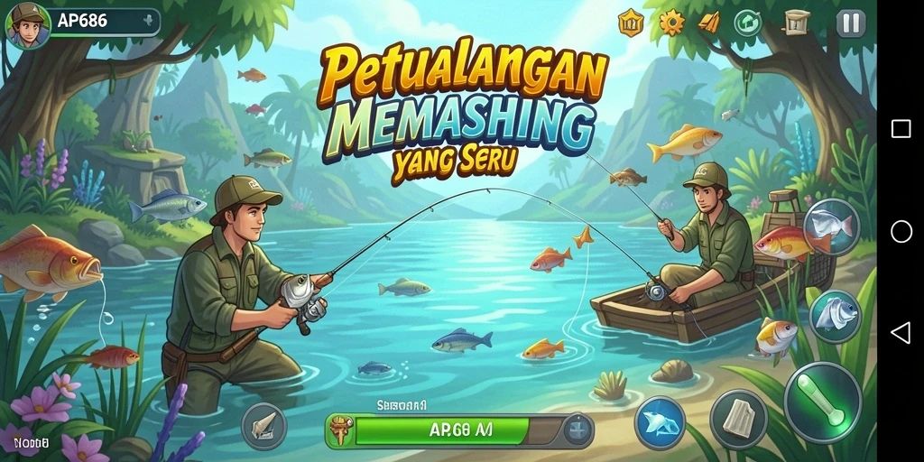 Tampilan gameplay AP686 yang menakjubkan saat memancing di laut.