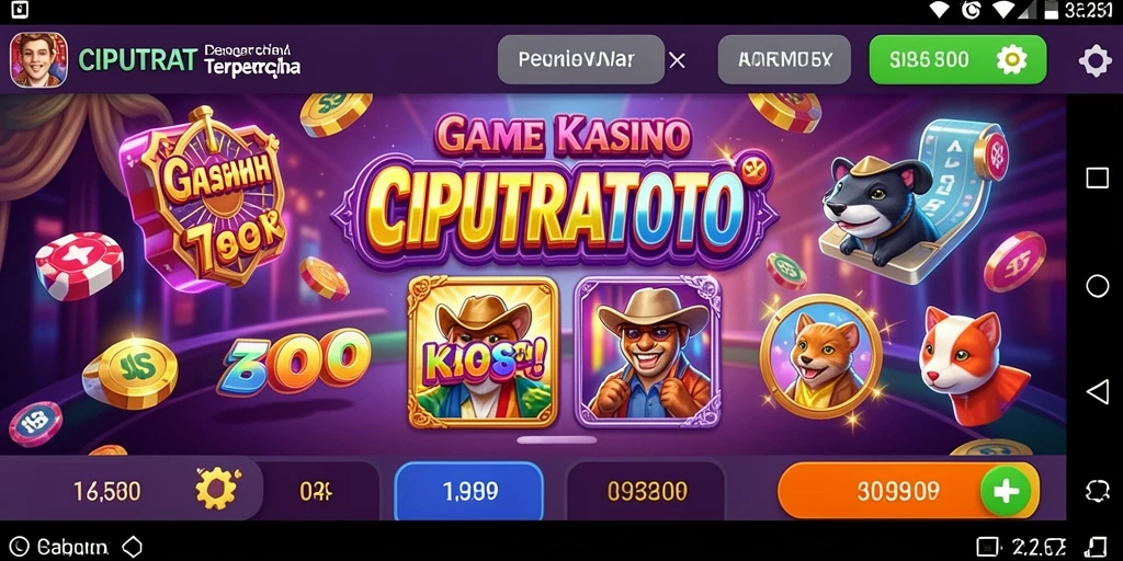 Tangkapan layar utama CIPUTRATOTO menunjukkan gameplay yang mendebarkan dengan grafik warna-warni.