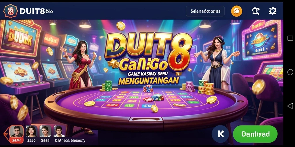 Screenshot utama DUIT8 menampilkan gameplay Kasino yang mendebarkan.