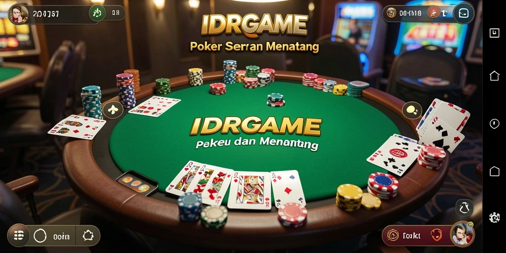 Tampilan menarik dari gameplay poker di IDRGAME.