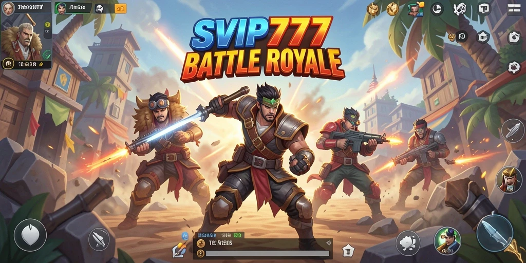 Screenshot SVIP777 menampilkan aksi seru dalam gameplay Battle Royale.