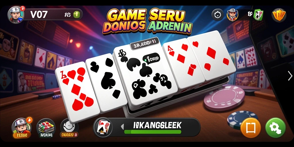 Tampilan gameplay V07 yang menarik dengan elemen Domino.