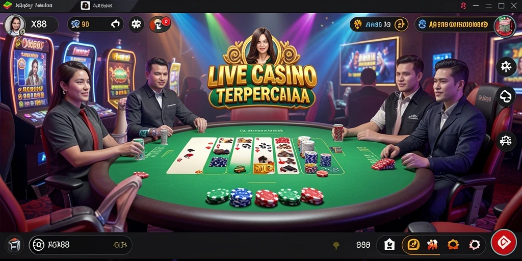 Tampilan permainan Live Casino yang mengasyikkan di X88.
