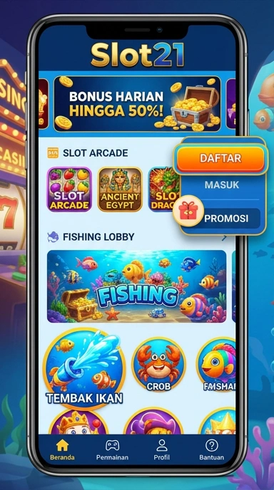 Tampilan antarmuka aplikasi slot21 yang menarik dan mudah dipahami.